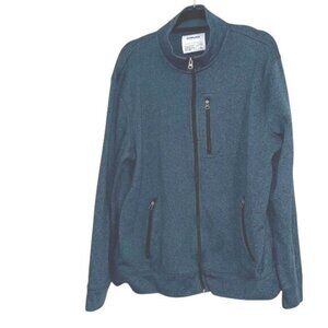 Sonoma Mens XL Full-Zip Dark Blue Heathered Jacket With Chest Pocket & Side Zipp